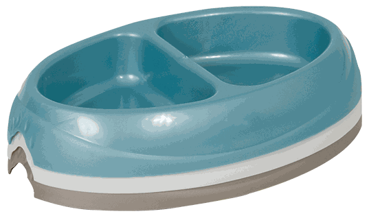 PETMATE PLATO DOBLE 2.5 TAZAS HUELLAS