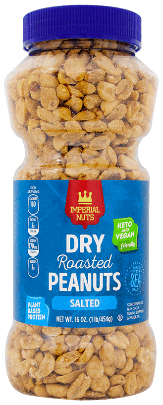 IMPERIAL PEANUTS DRY ROSTED SALT 16 OZ