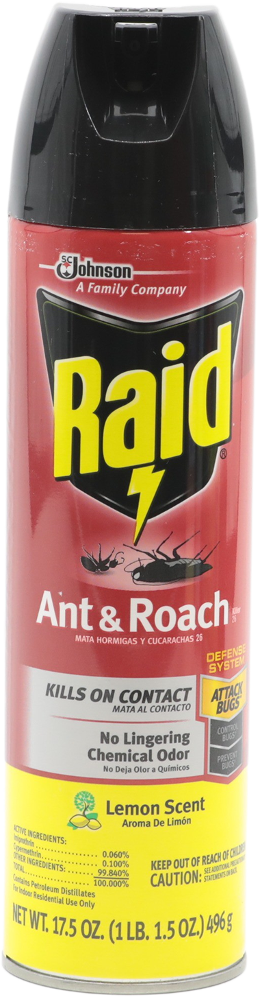 Insecticida Raid Hormigas Y Cucarachas Limón496 ML