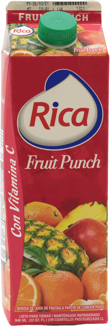 RICA JUGO FRUIT PUNCH C.C. 32 OZ