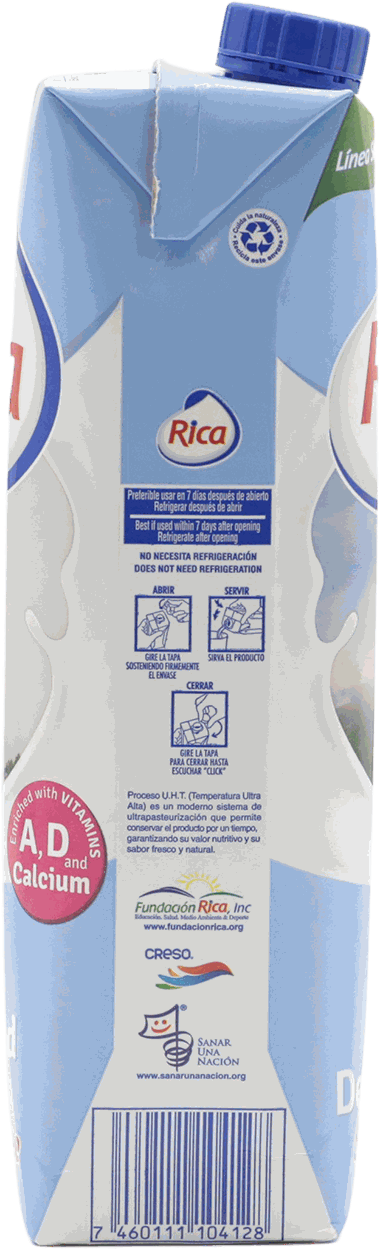 Descremada Rica Leche Descremada Sin Lactosa 0% Grasa Rica 1 LT - Precio en RD ...