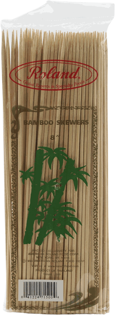 ROLAND BAMBOO SKEWERS 8 INCH PACK 100 CT