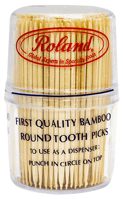 ROLAND BAMBOO TOOTHPKS/PLAST CANISTE 300