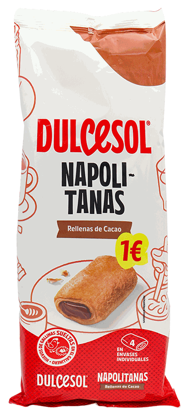 DULCESOL NAPOLITANAS CHOCO 6 UN 240 GR