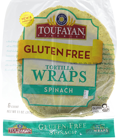 TOUFAYAN WRAP GLUT/FR SPINACH 6 UN 11 OZ