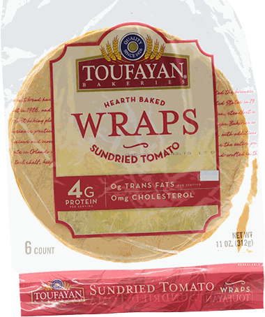 TOUFAYAN WRAP TOMAT/BASIL 5 UN 10 OZ