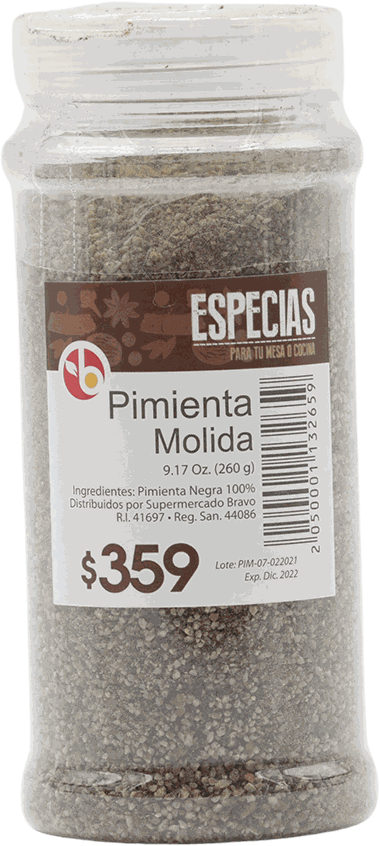 BRAVO PIMIENTA MOLIDA FRASCO 260 GR