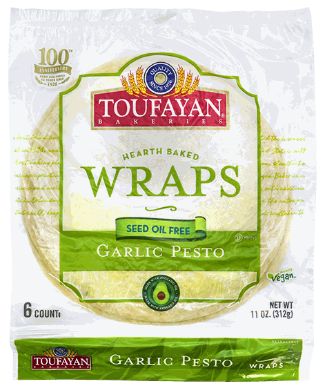 TOUFAYAN WRAP GARLIC/PESTO 5 UN 11 OZ
