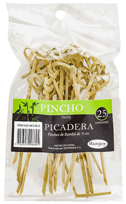 PINCHO BAMBU 9CM CON LAZO 25PZ AK136-9