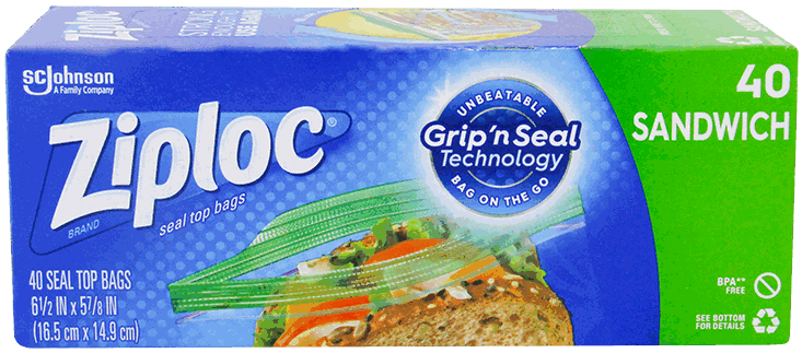 ZIPLOC SANDWICH BAGS 40/1