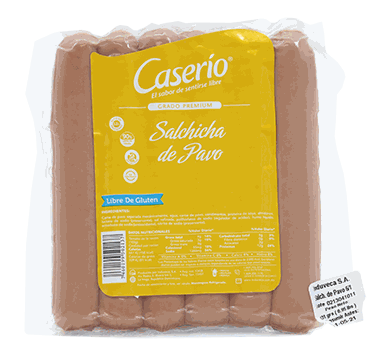 INDUVECA CASERIO SALCHICHA PAVO 6 UN