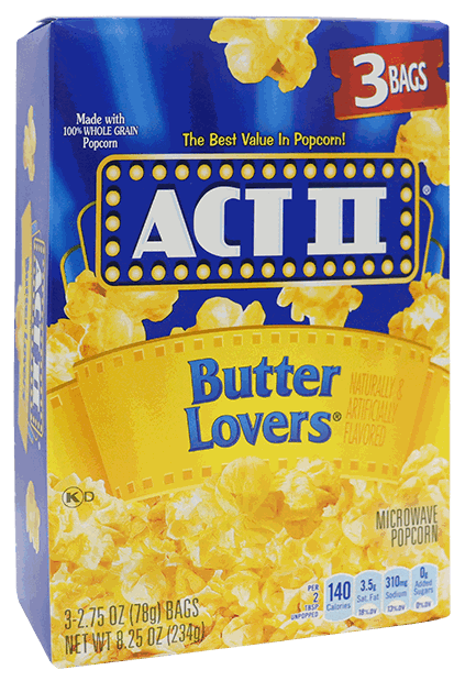ACT II 3PACK BUTTER LOVERS 3/3.5 OZ