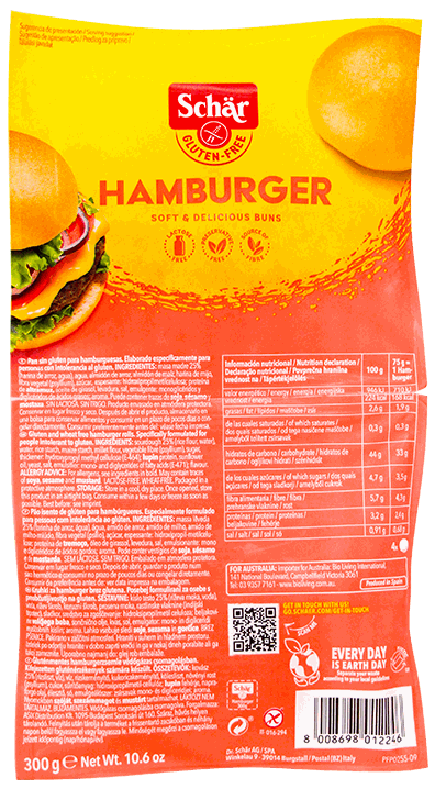 SCHAR GF PAN HAMBURGUER 300 GR