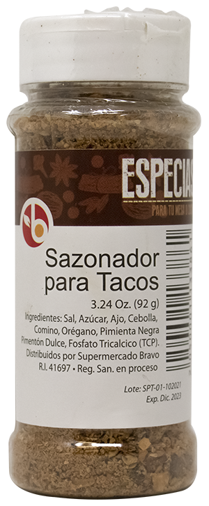 BRAVO SAZONADOR FRASCO TACOS 92 GR