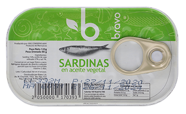 Bravo Sardinas E/aceite125 GR