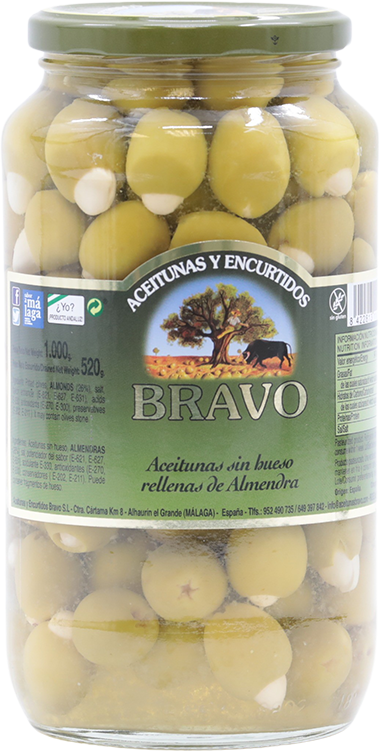 BRAVO ACEITUNAS R/ALMEND.1000 GR