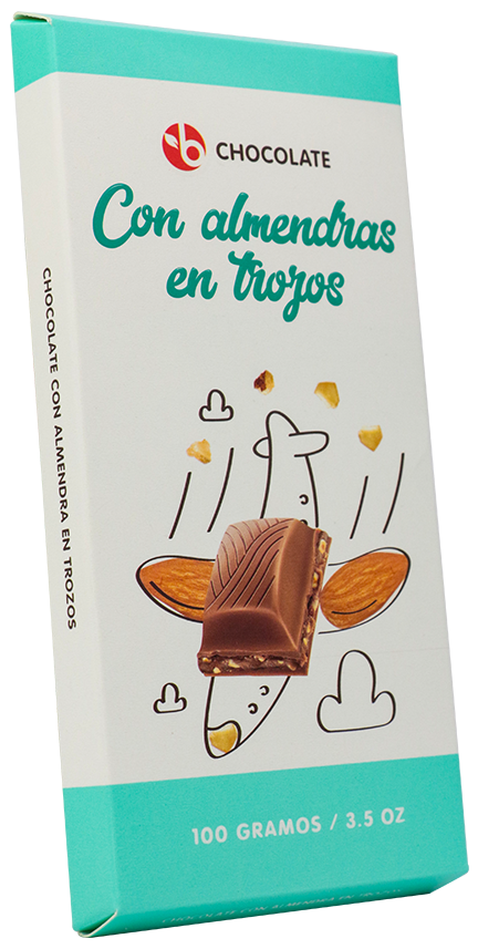 BRAVO CHOCOLATE CON ALMENDRA EN TROZOS 80GR