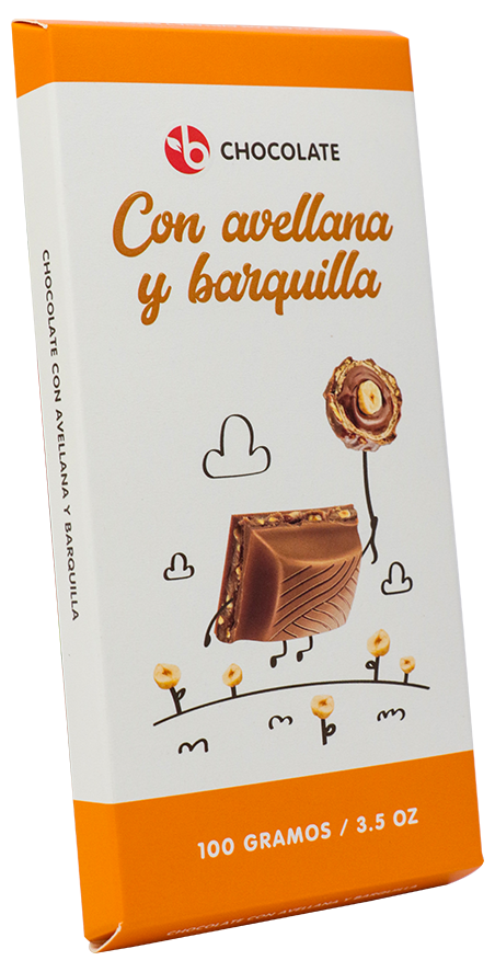 BRAVO CHOCOLATE RELLENO DE AVELLANA Y BARQUILLA CRUJ 100G