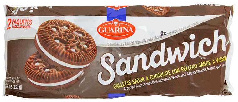 GUARINA GALLETA SANDWICH CHOCO 12 PAQ