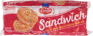 GUARINA GALLETA SANDWICH FRESA 12 PAQ