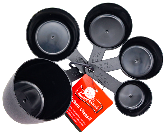 Tazas Medir Plastica Negra5 UND