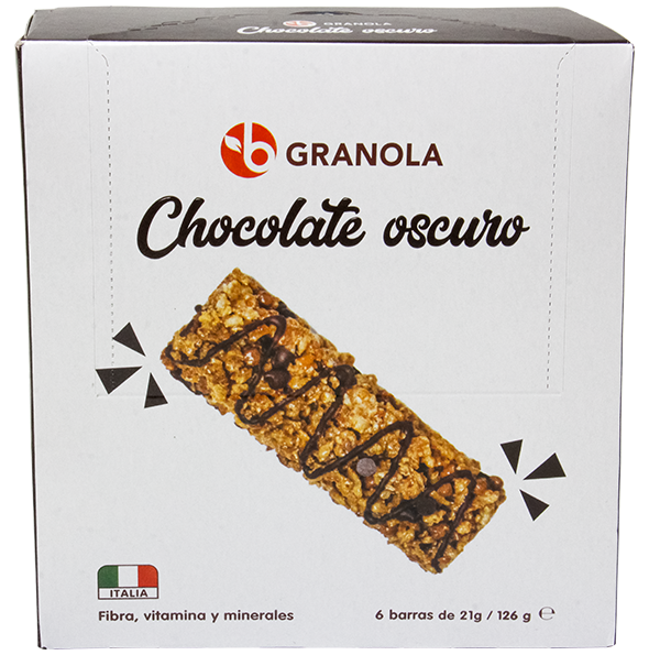 BRAVO BARRA GRANOLA CHOCOLATE OSCURO 126GR
