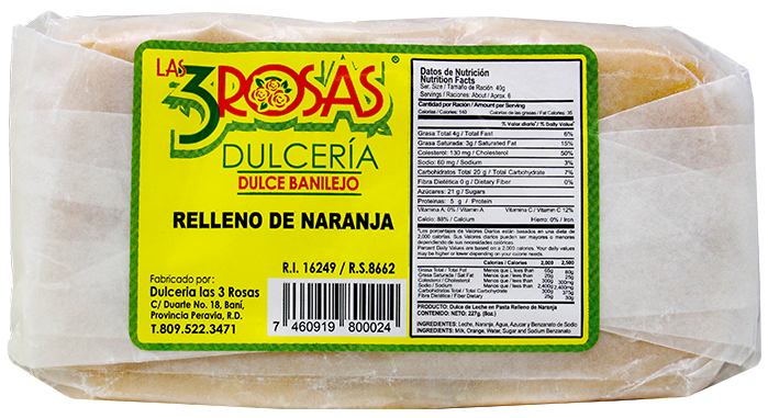 Las 3 Rosas Dulce Leche Naranja8 OZ