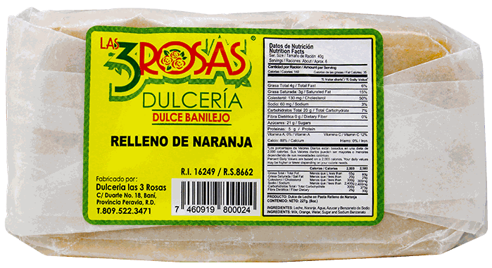 LAS 3 ROSAS DULCE LECHE NARANJA 8 OZ