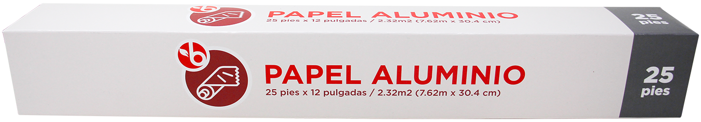 BRAVO PAPEL ALUMINIO 25 PIES x 12 PULGADA