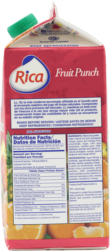Jugo Fruit Punch Rica 4 LB - Precio en RD | SupermercadosRD