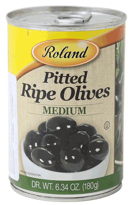 ROLAND MEDIUM PITTED RIPE OLIVES 15 OZ