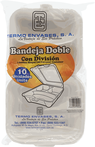 TERMO ENVASES BANDEJA C/DIVISION 10/1