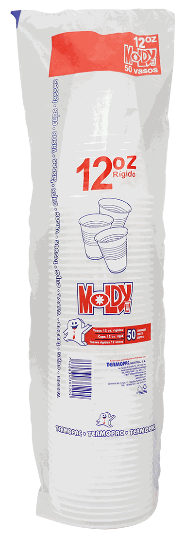 MOLDY VASO PLASTICO RIGIDO 12 OZ 50/1