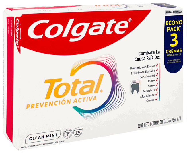 Pasta de Dientes Colgate Total Clean Mint 3 Pack 75 Ml