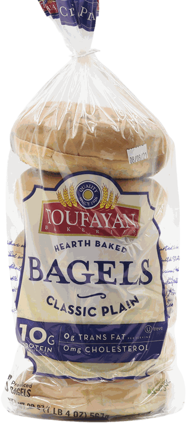 TOUFAYAN BAGEL PLAIN 6 UN 20 OZ