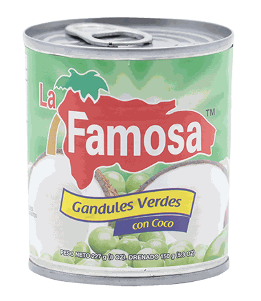 LA FAMOSA GANDULES VERDES C/COCO 8 OZ