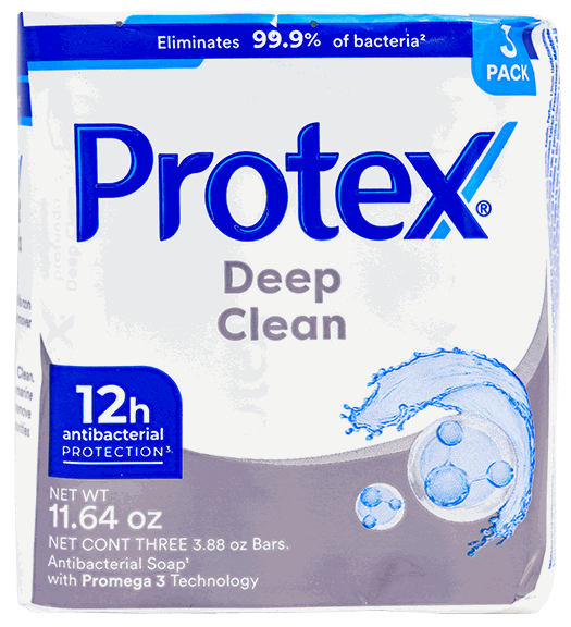 Jabón Antibacterial Protex Limpieza Profunda 3 Pack, 110g