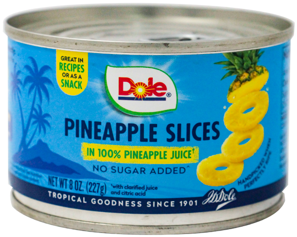 DOLE PINEAPPLE SLICES JUICE 8 OZ
