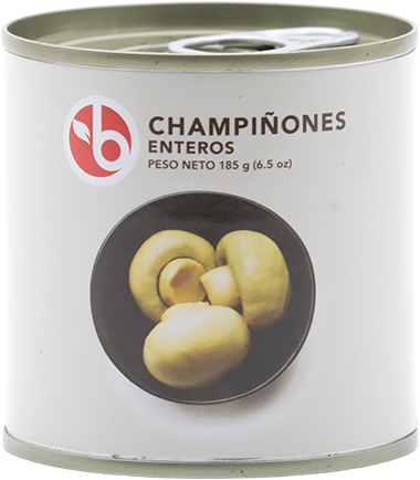 BRAVO HONGOS ENTEROS 185 GR (6.5 OZ)