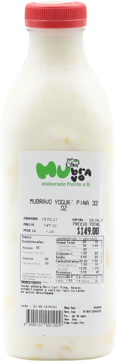 Mubravo Yogurt Piña32 OZ