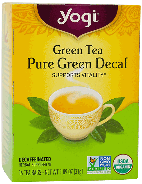 YOGI PURE GREEN TEA DECAF 16 UN