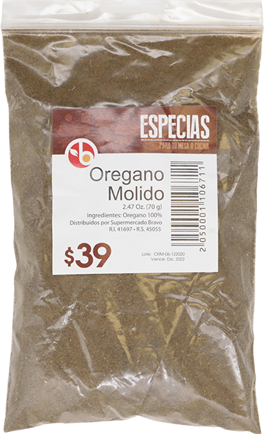 BRAVO OREGANO MOLIDO 70 GR