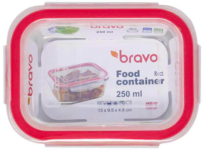 B Envase Vidrio Rectangular 250mlPAQ