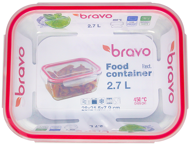 B Envase Vidrio Rectangular 2.7ltPAQ