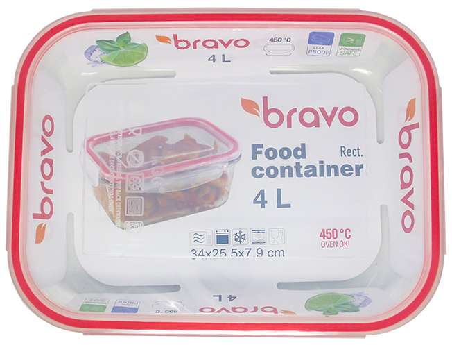 B Envase Vidrio Rectangular 4 LtPAQ