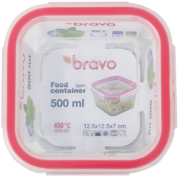 B Envase Vidrio Cuadrado 500mlPAQ