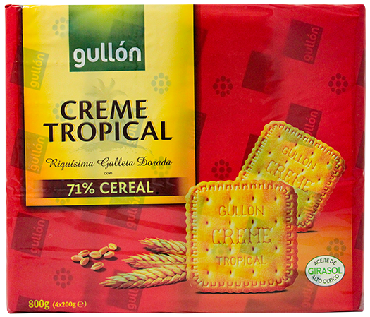 GULLON GALLETA CREMA TROP. 800 G