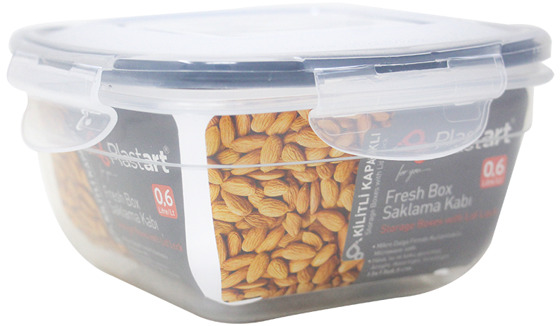 Envase Plastico Hermetico Cuadrado LC-100 0.6ltPAQ