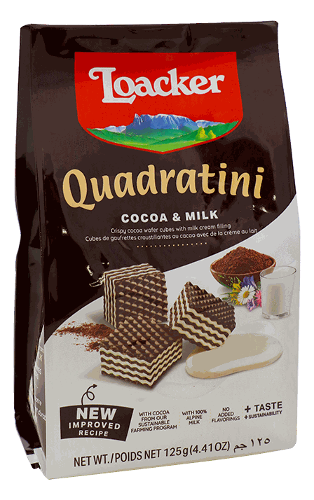 LOACKER QUADRATINI COCOA MILK 125 GR