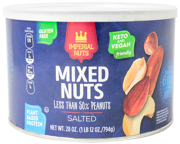IMPERIAL MIXED NUTS 50% 28 OZ